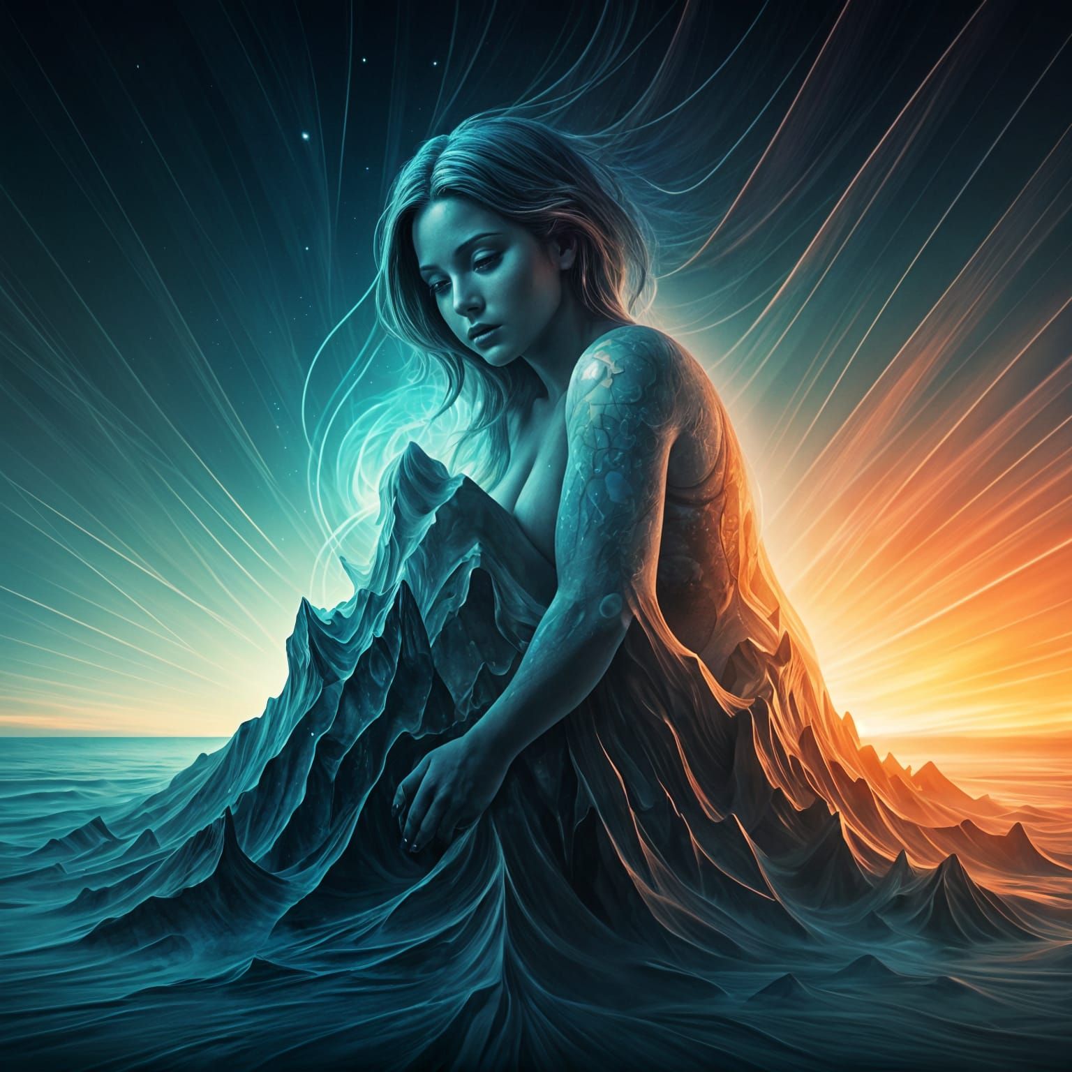 Voluptuous Earth: A Surrealist Abstract Depiction