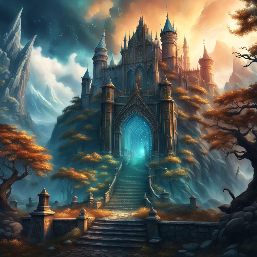 Fantasy Novel Cover Art in Detailed Matte Painting Style
