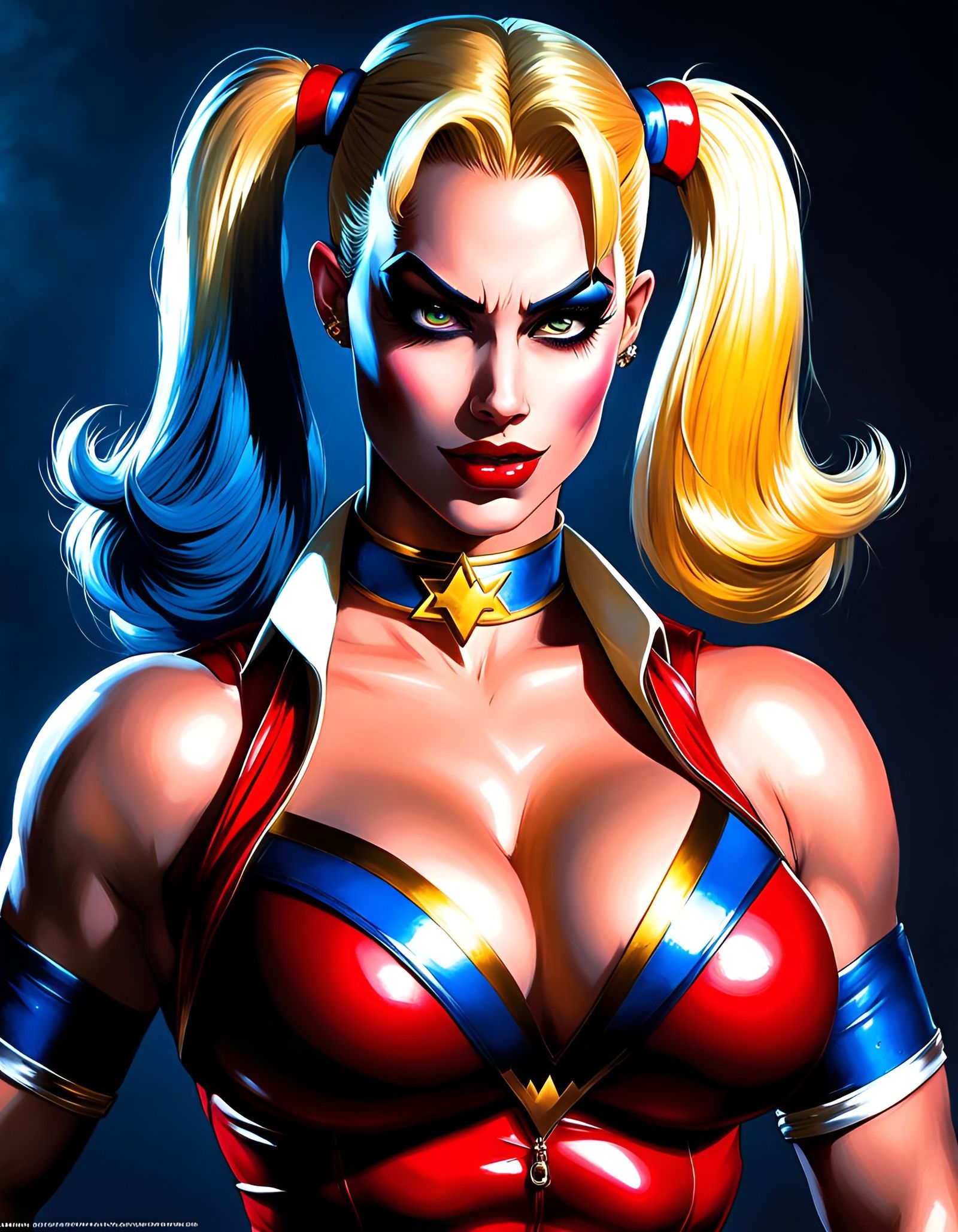 Harley Quinn as Wonder Woman: Hyperrealistic Comic Art