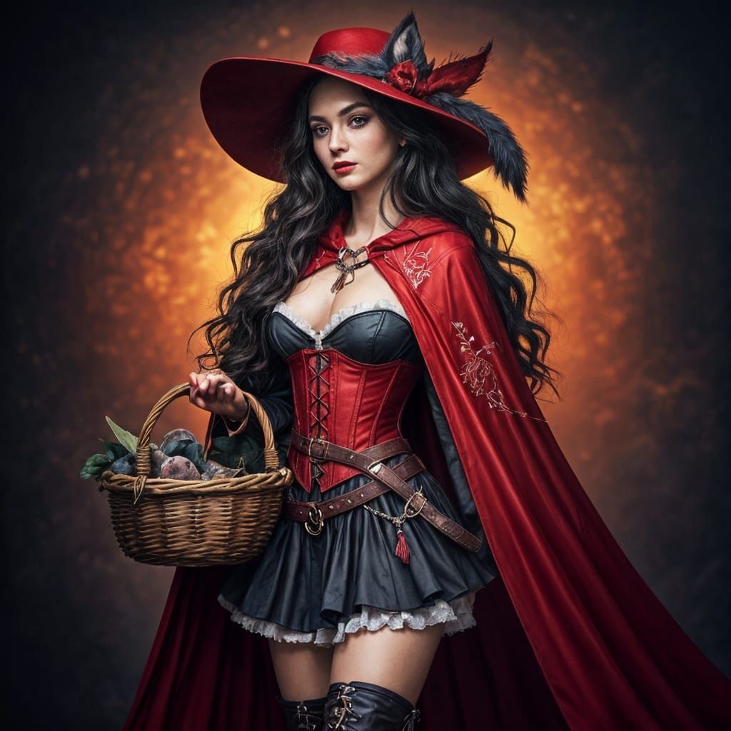 Little Red Riding Hood with Wolf Tail Hat