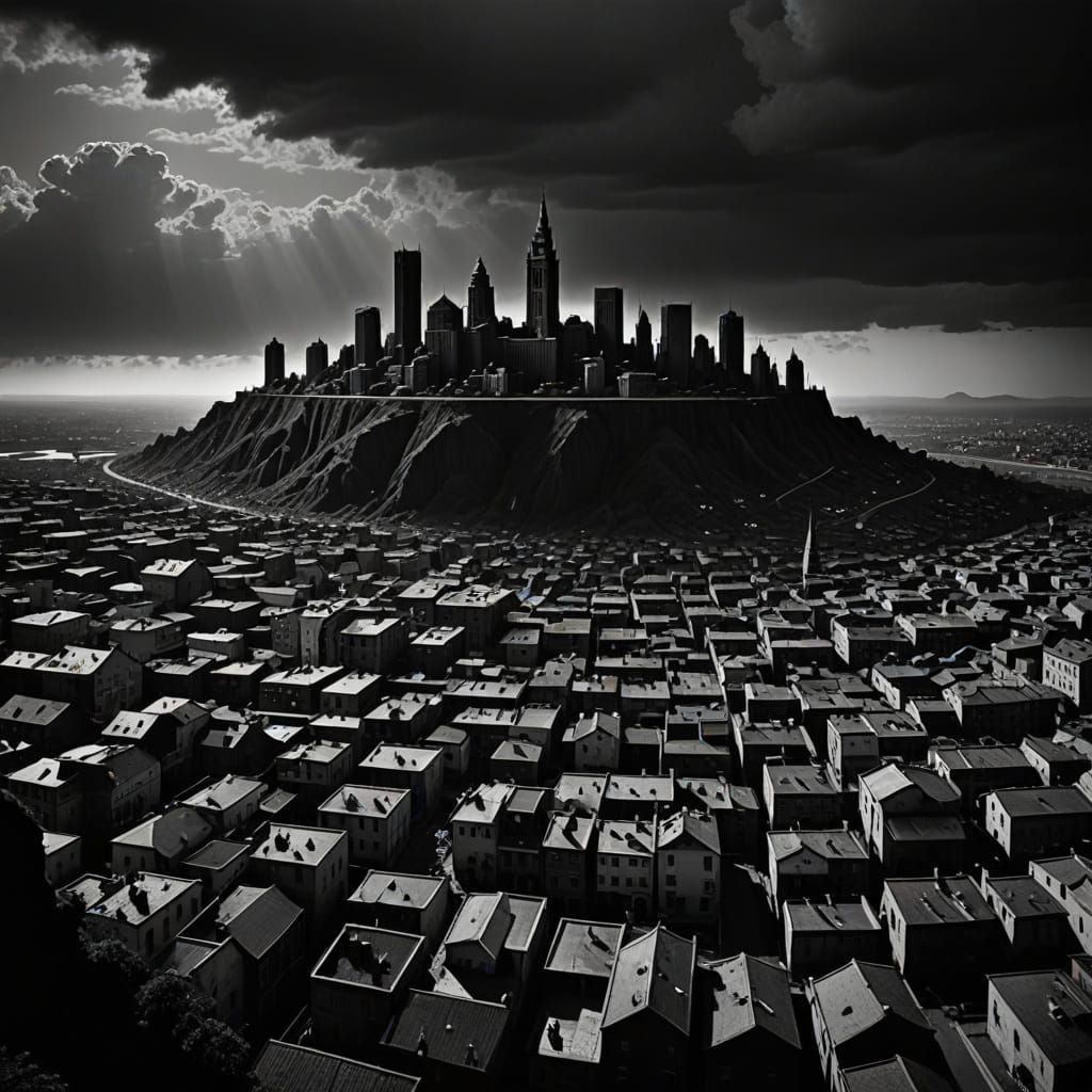 Dark Urban Landscape in a Grim, Rubenesque Style