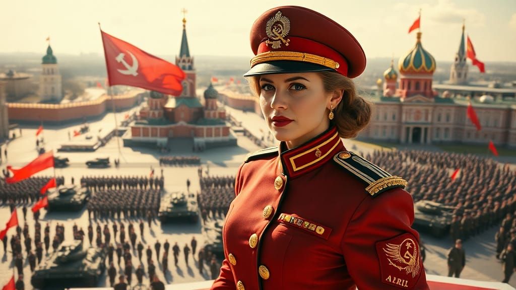 Soviet Colonel Oversees May Day Parade