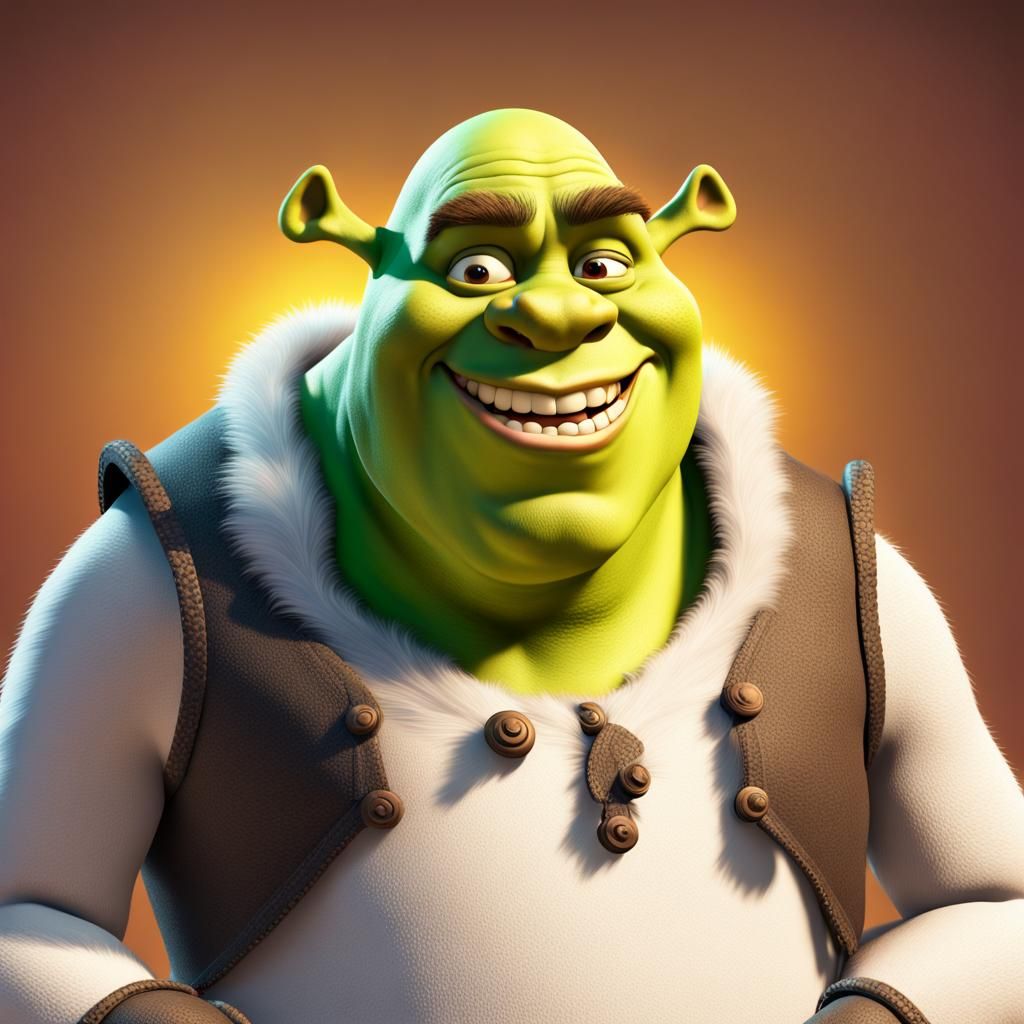 Shrek Rendered as 3D Digital Art