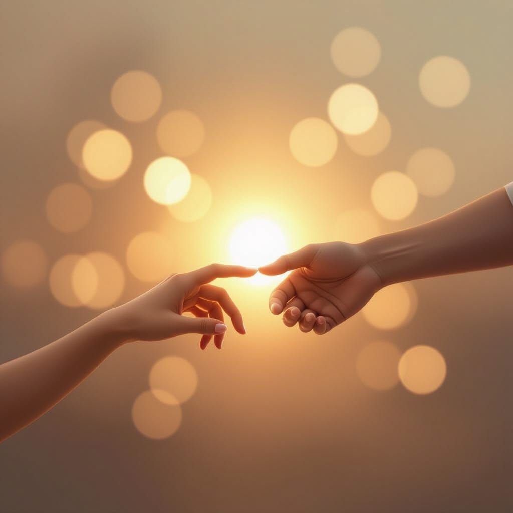 Bittersweet Separation: Hands Fading Apart with Hopeful Boke...