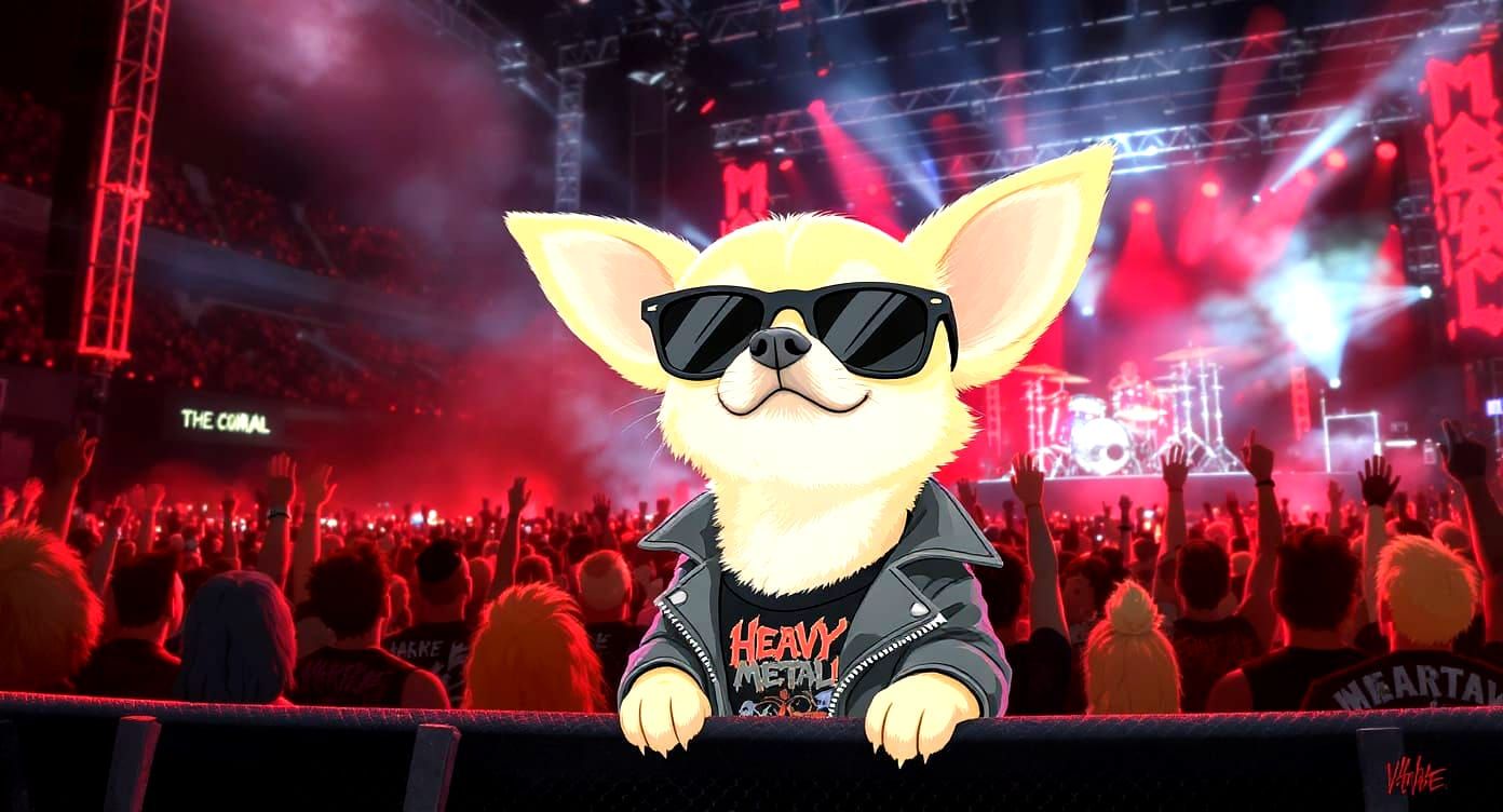 Blonde Chihuahua at Heavy Metal Concert