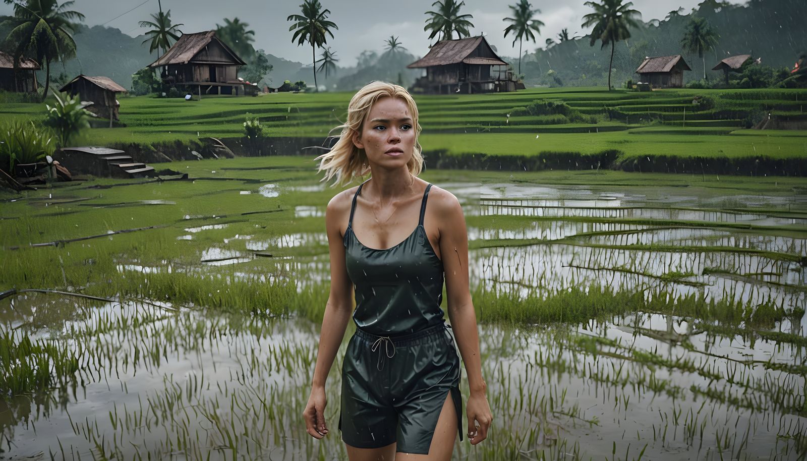 Stormy Vietnam Village: 3D Cinematic Photoshoot