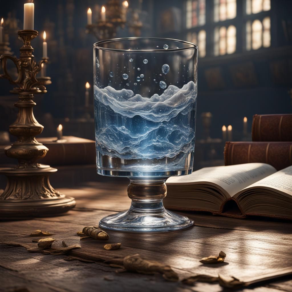 Glass of Water with Bible: Detailed Matte Painting