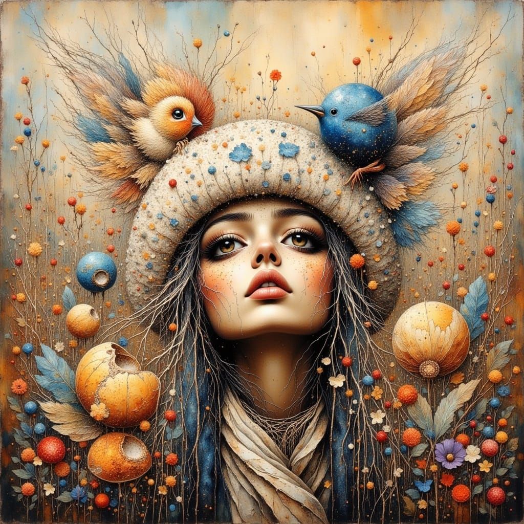 Wheat Field and Poppies with Abstract Enhancements