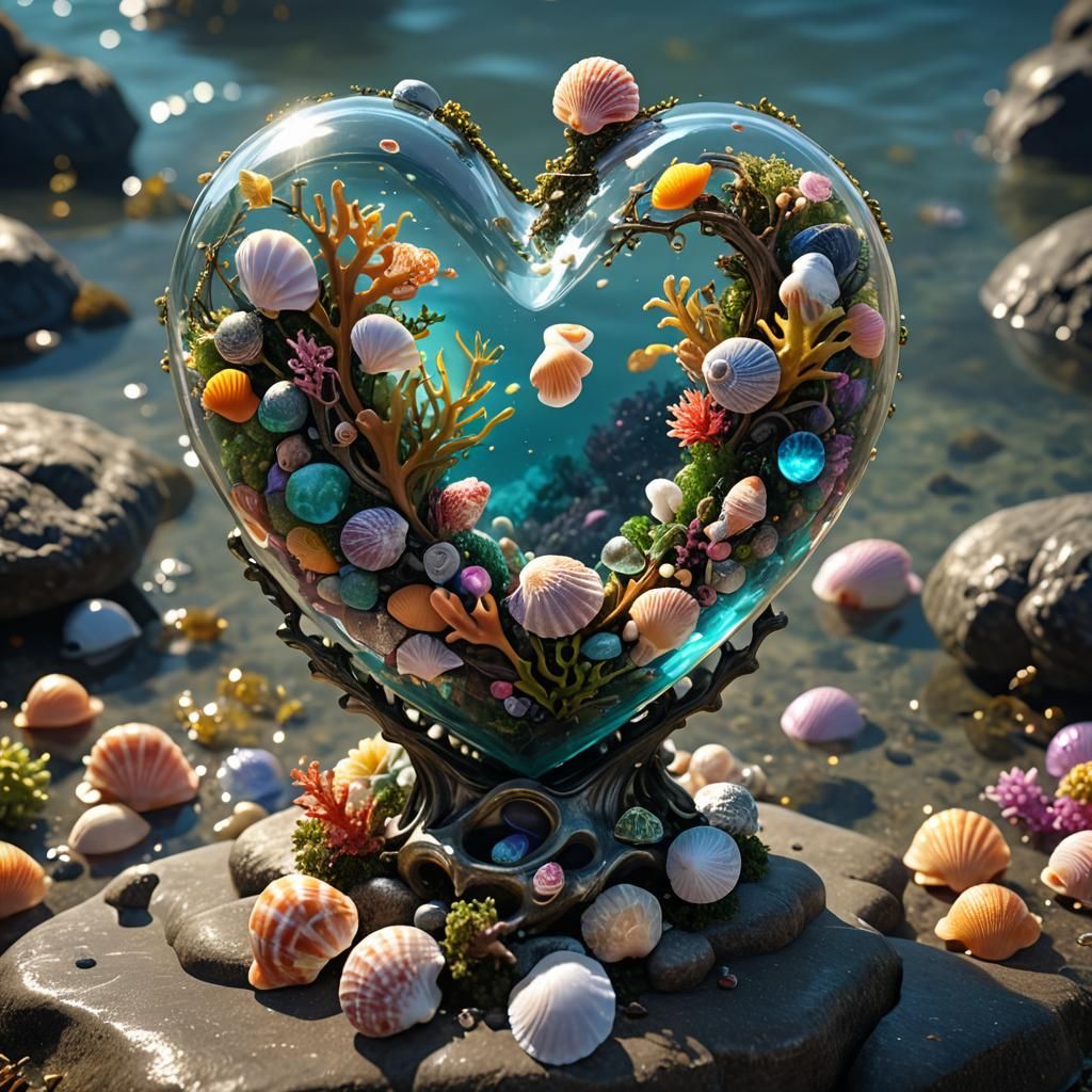 Enchanted Sea Phial with Glowing Shells