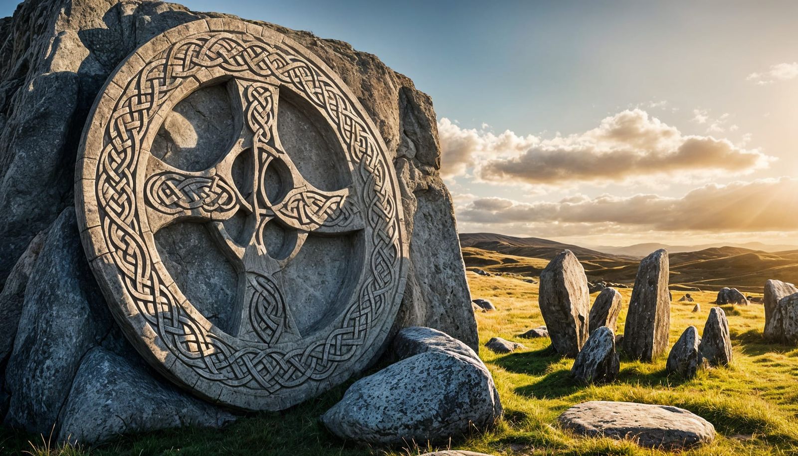 Ancient Celtic Knot Stone Monument