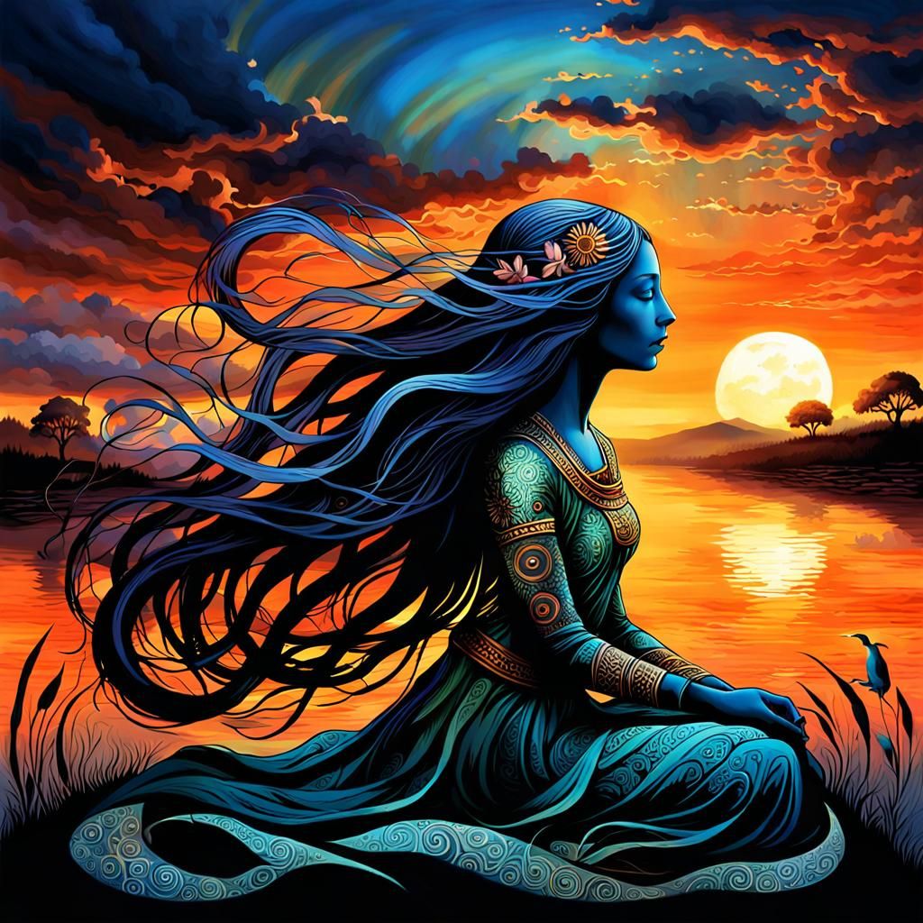 Mystical Creatures Awaken at Sunset: Infinite Consciousness