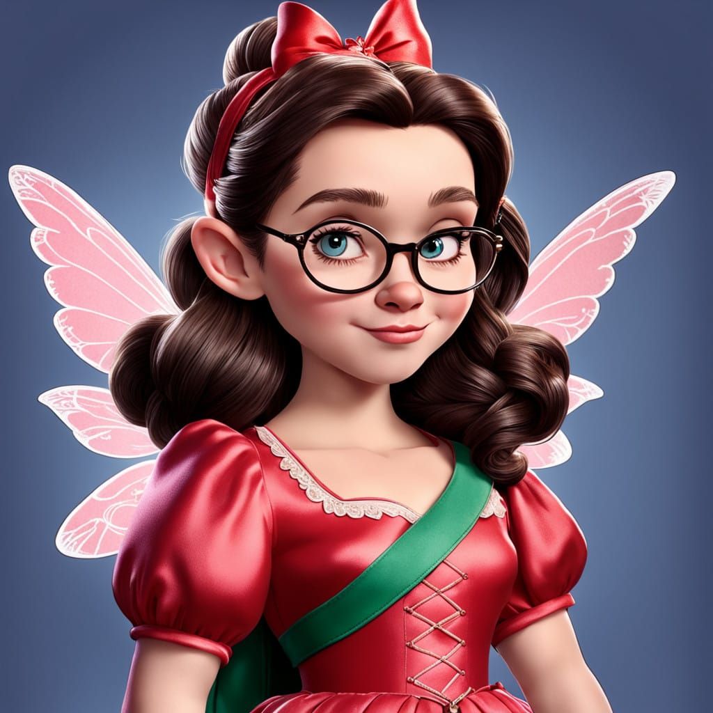 Half-Fairy Half-Dwarf Princess in Enchanted Gown and Wings