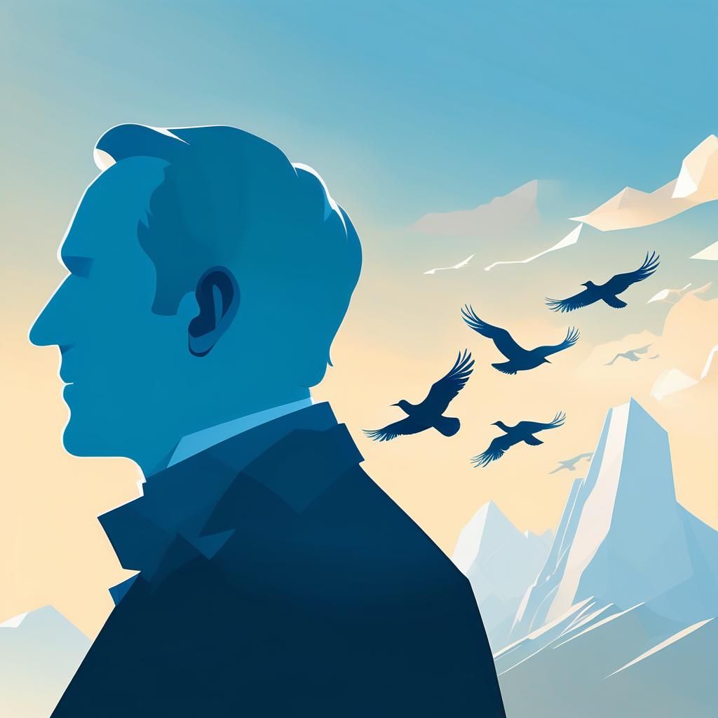 Sherlock Holmes Bird Silhouette in Retro Colors