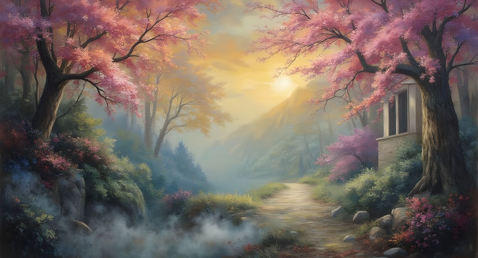 Ethereal Colorful Masterpiece in Brushed Oils Style