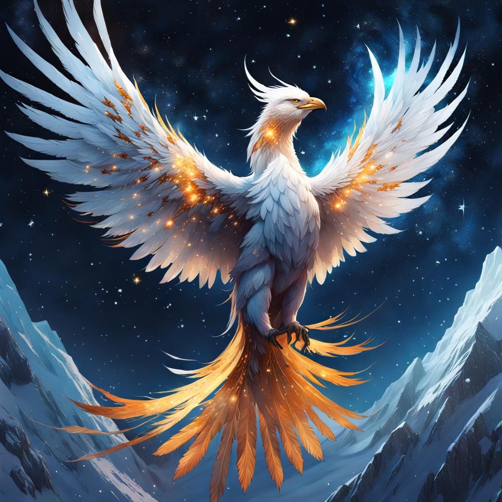 Snow Phoenix in Starry Sky: Anime Realism