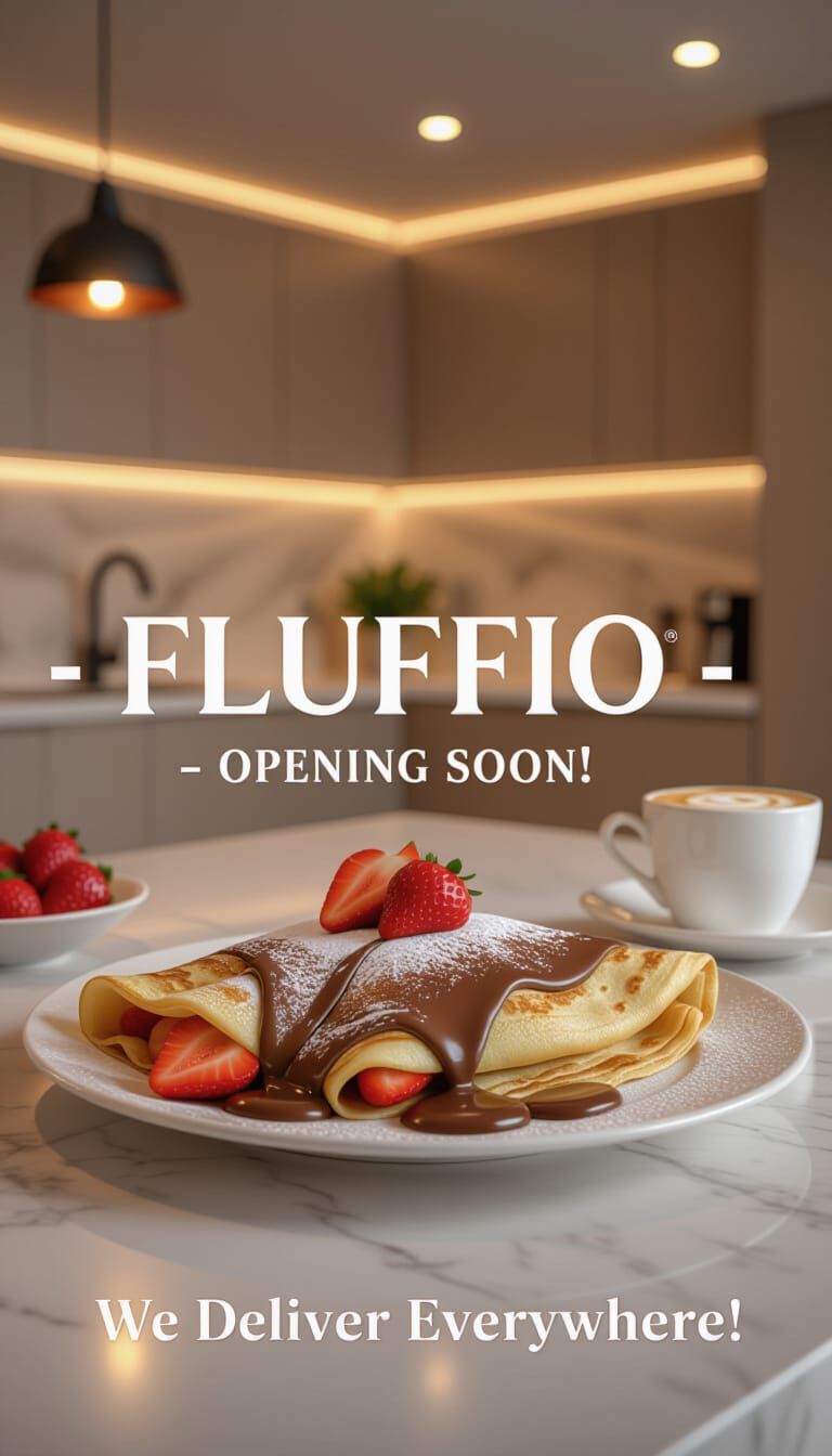 Luxurious Nutella Crepe with Strawberries in Warm Light