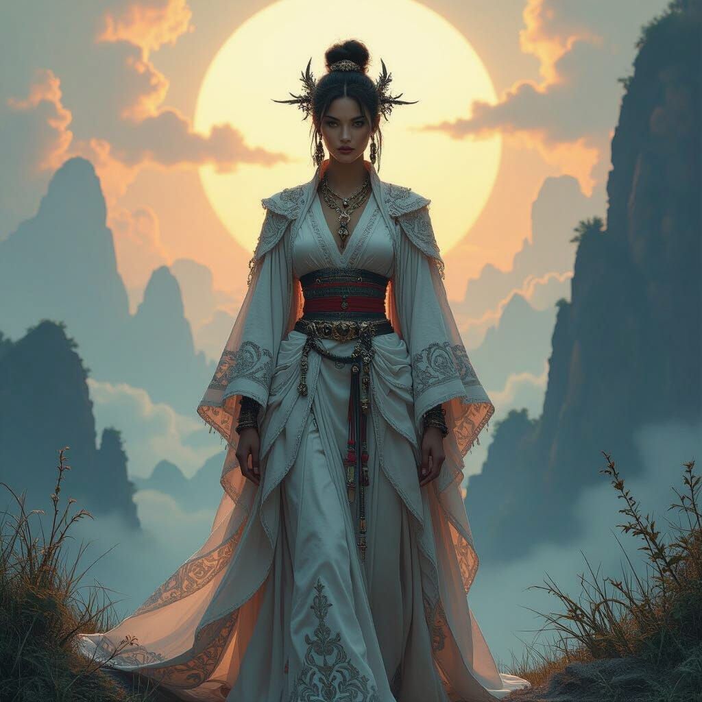 Mystical Figure in Flowing Attire