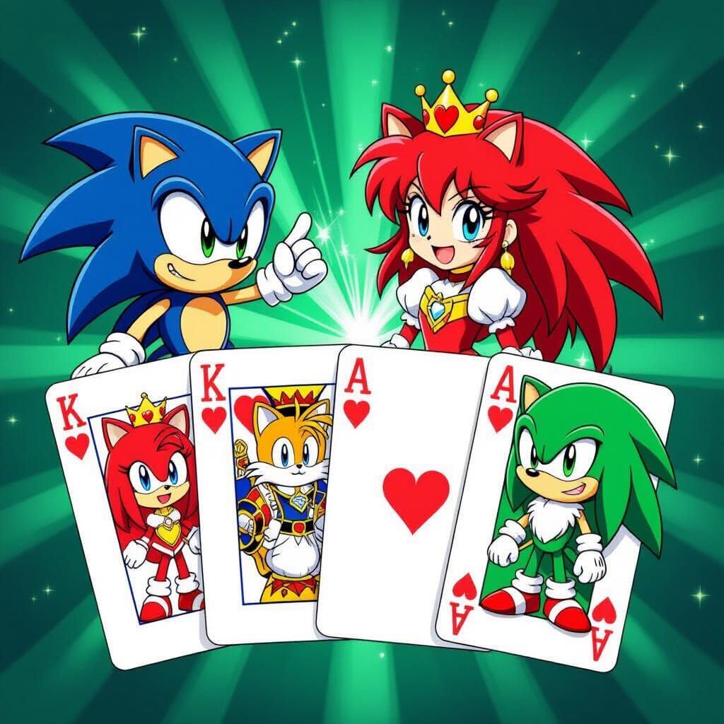 Sonic Characters as Anime Playing Cards