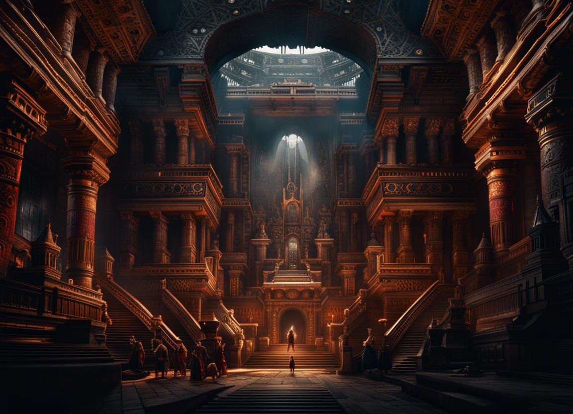 Epic Minotaur Labyrinth Digital Matte Painting
