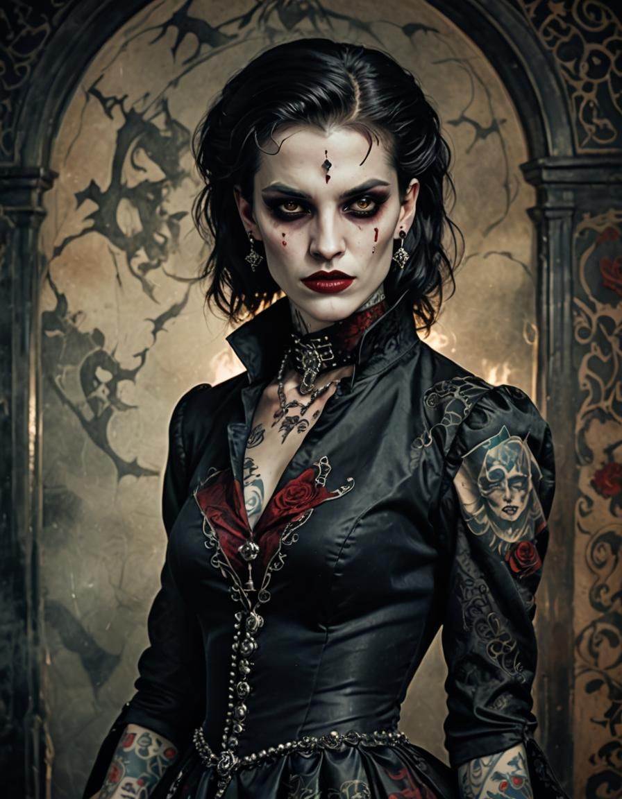 Toreador Vampire with Piercings and Tattoos