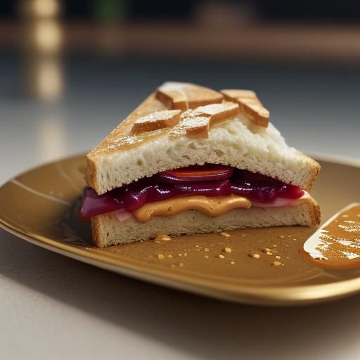 Peanut Butter Jelly Sandwich in 3D Anime Style