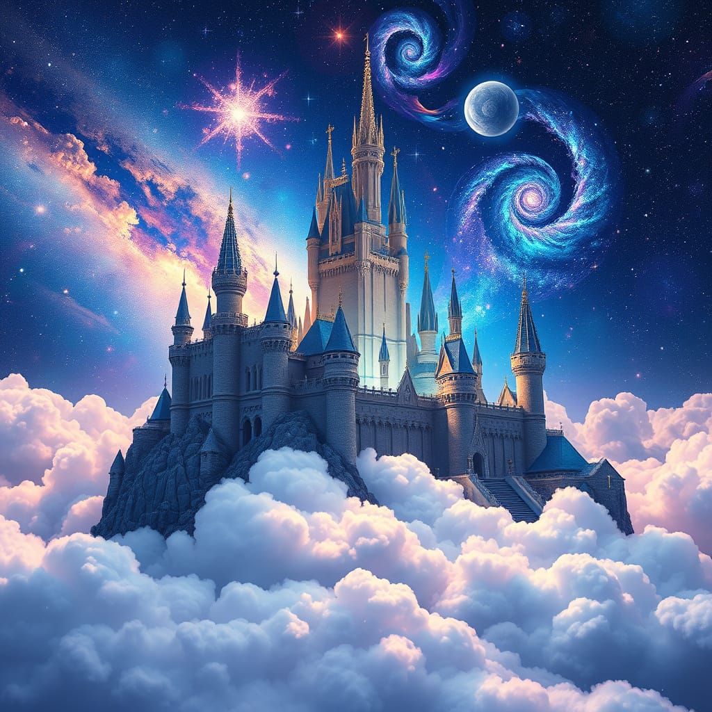 Cosmic Castle on Cloud in Astral Style