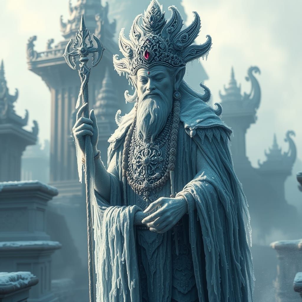 Frozen Khmer god