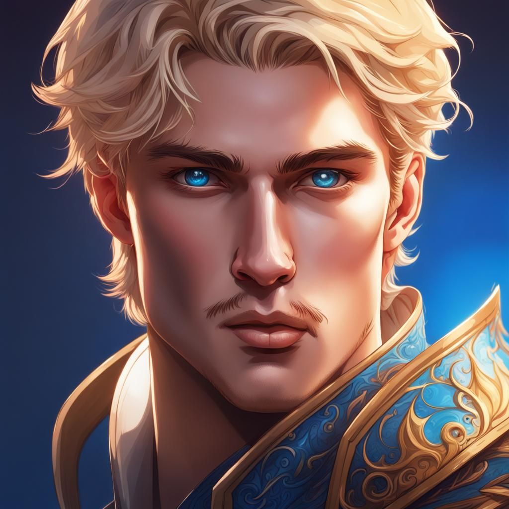 Hyperrealistic Portrait of a Charming Prince