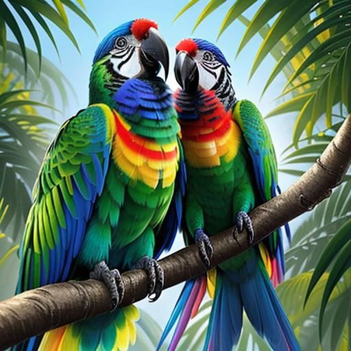 Hyperdetailed Rainbow Parrot: Beauty of Birds