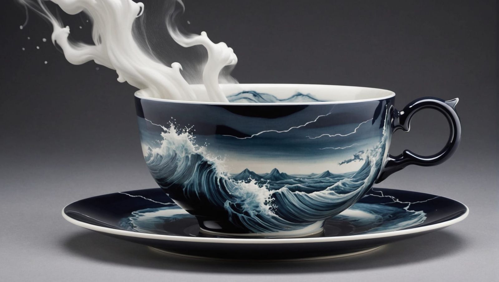 Storm in a Teacup: A Surreal Porcelain Tempest