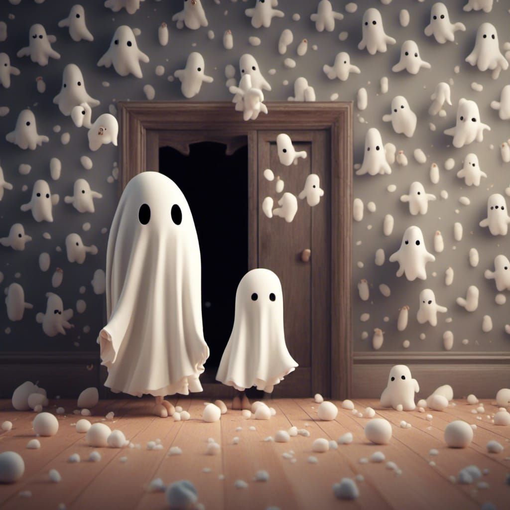 Cute Ghosts Playing Hide and Seek