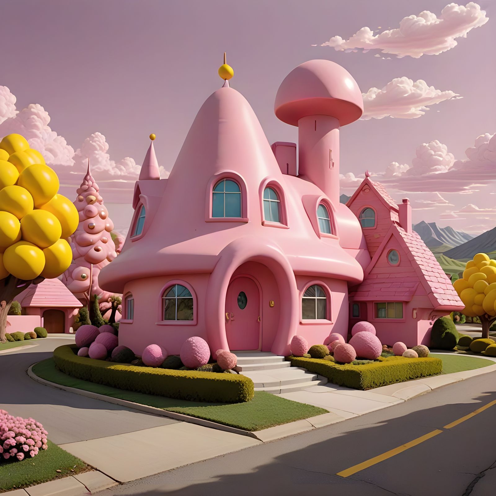Pink Candy Land House with Möbius Architecture