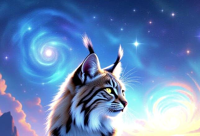 Cosmic Bobcat on Crystalline Outcrop