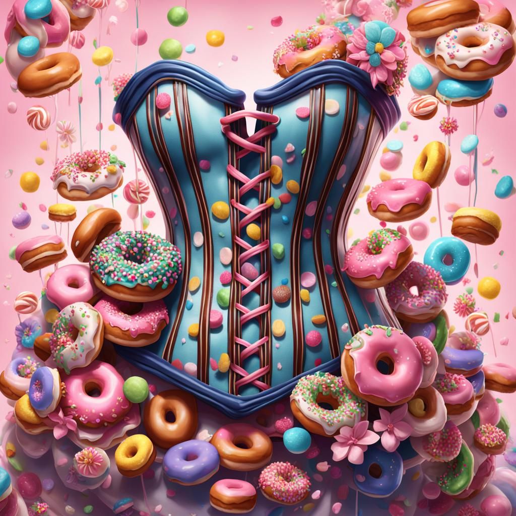 Corset of Doughnuts in Candy Art Style