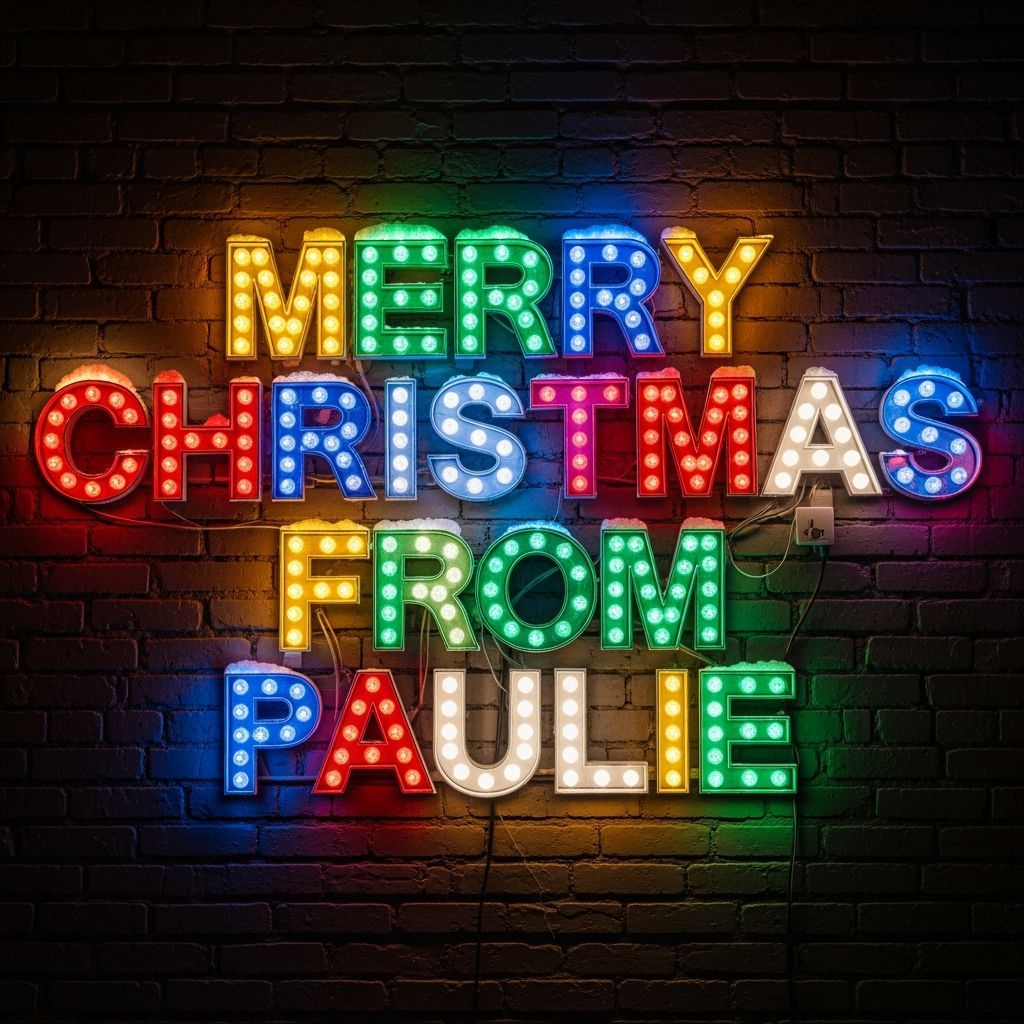 Flashing Merry Christmas Sign From Paulie