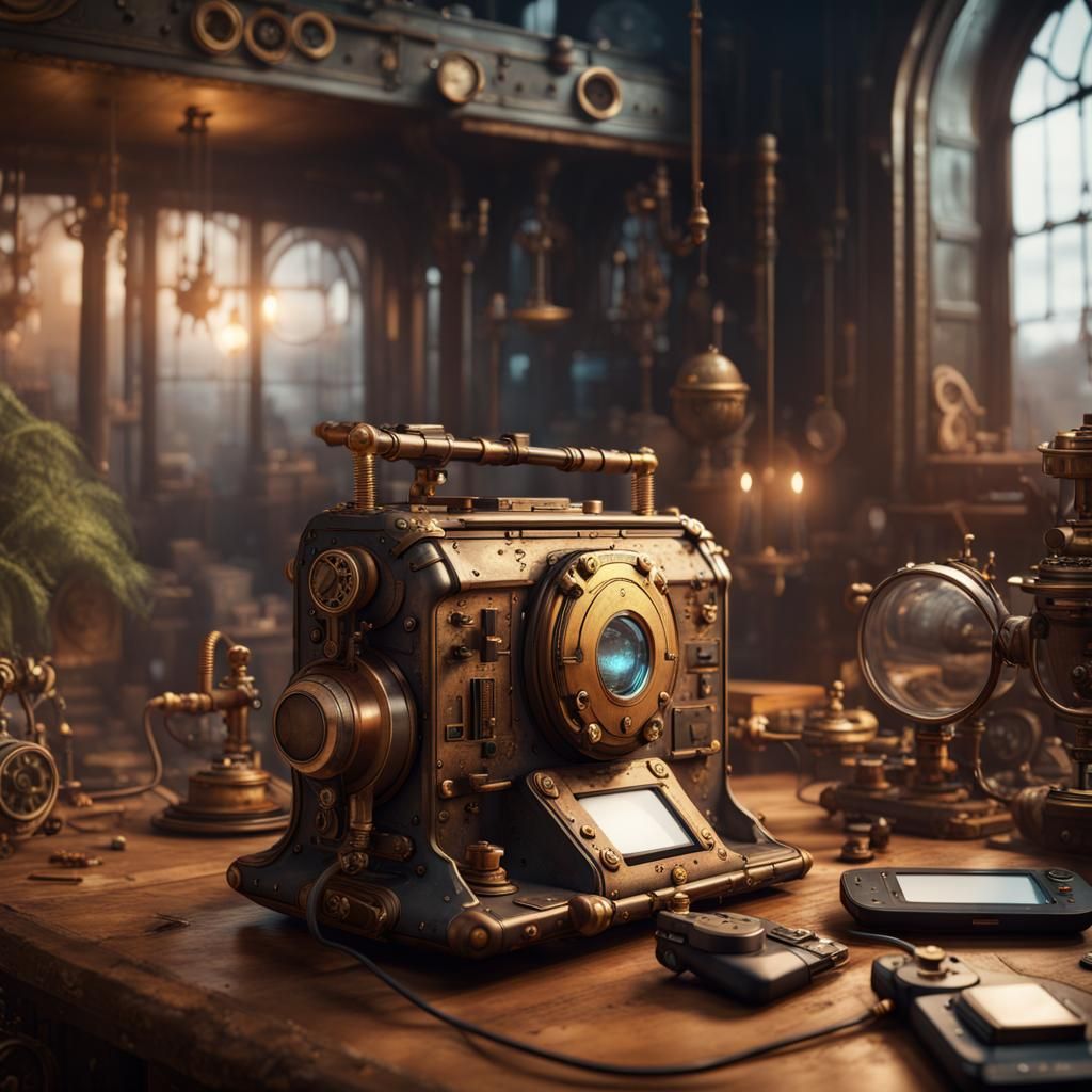 Steampunk Video Game Console Concept Art