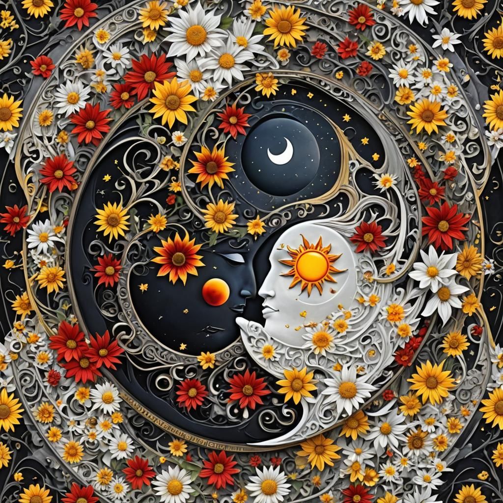 Harmonious Eclipse: Sun, Moon, Yin, and Yang