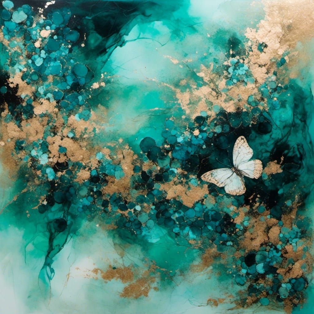 Alcohol Ink Butterfly Art