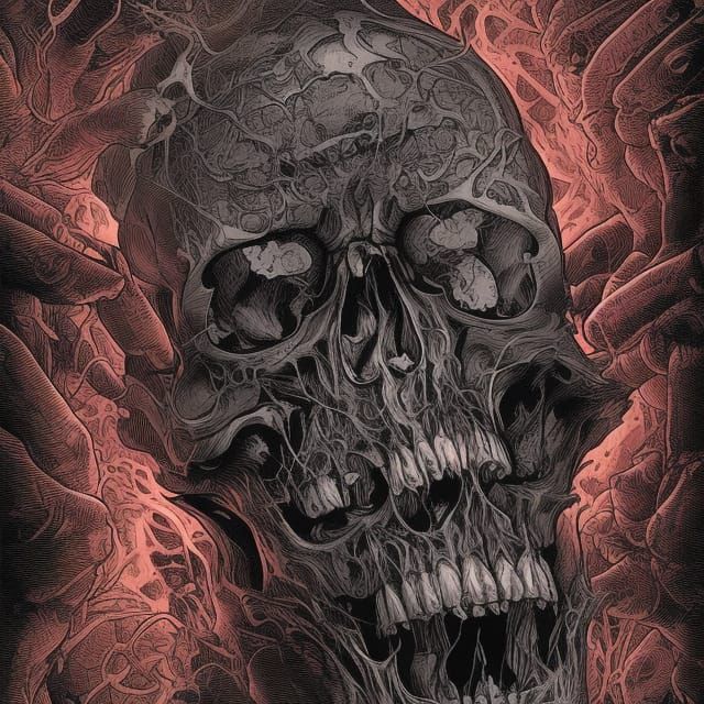 Screaming Skulls in Hellish Comic Art