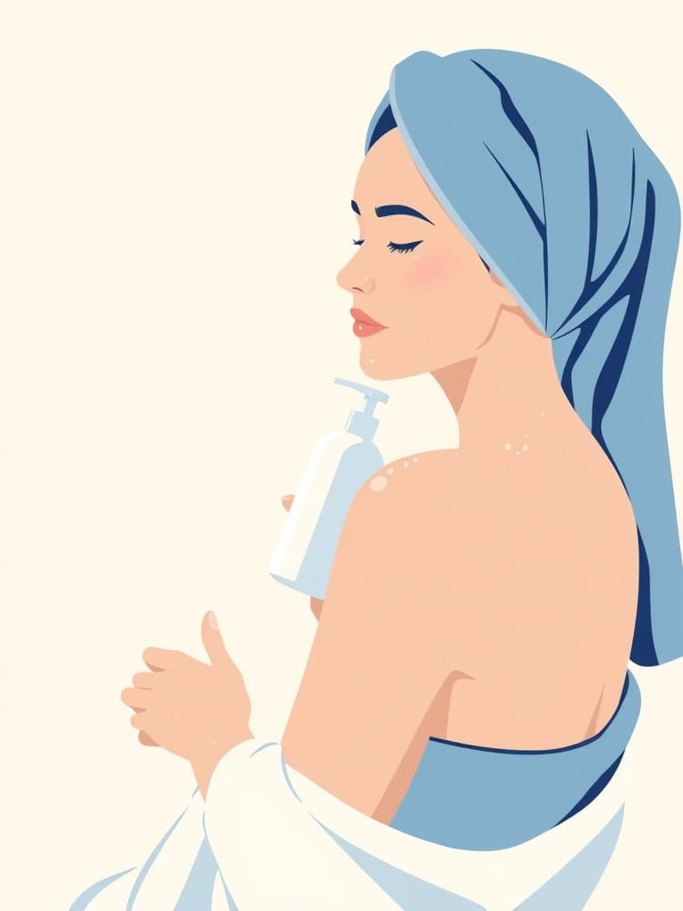 Serene Person Wraps Up in a Towel, Ready to Moisturize in a ...