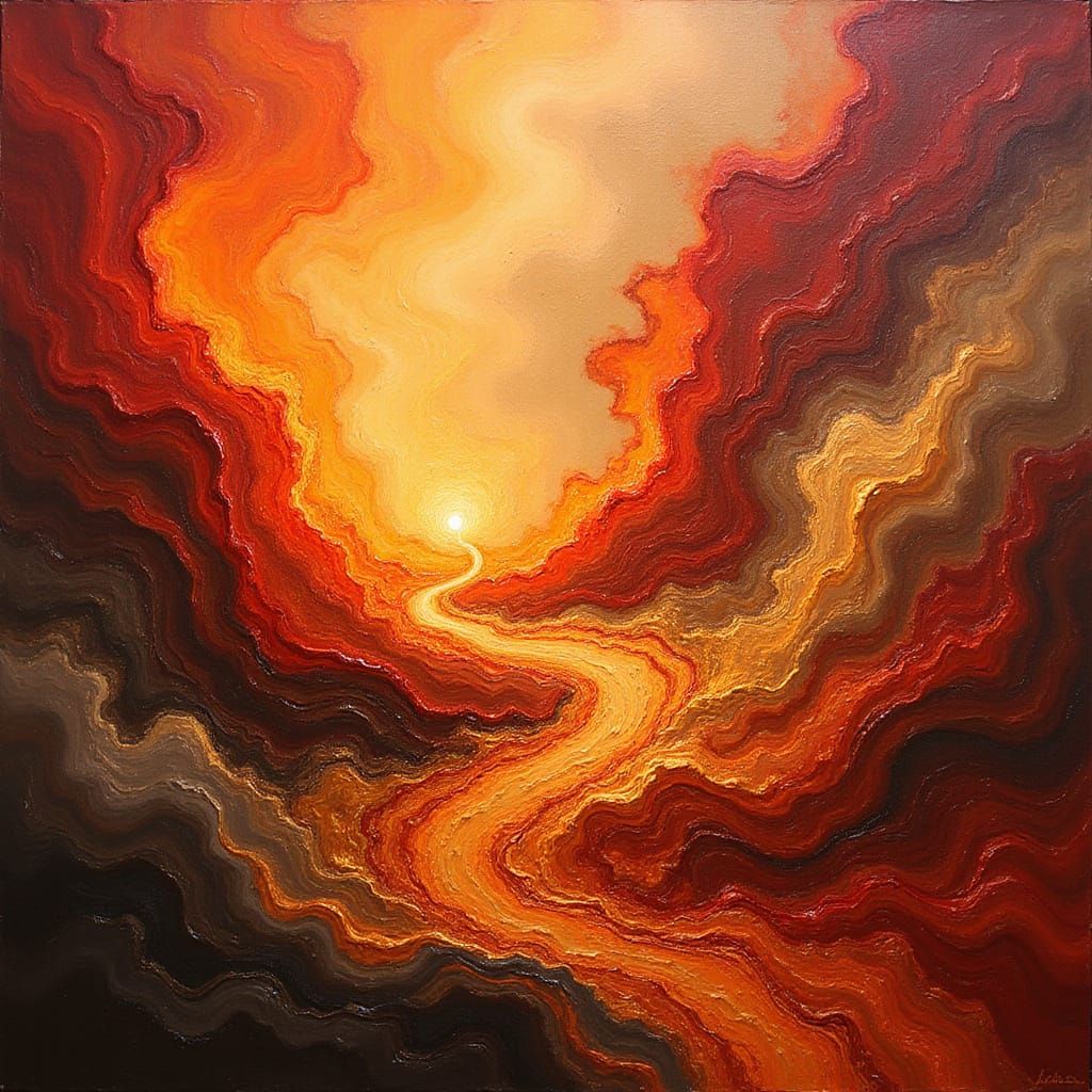 Dynamic Abstract Fire Composition with Flowing Organic Patte...