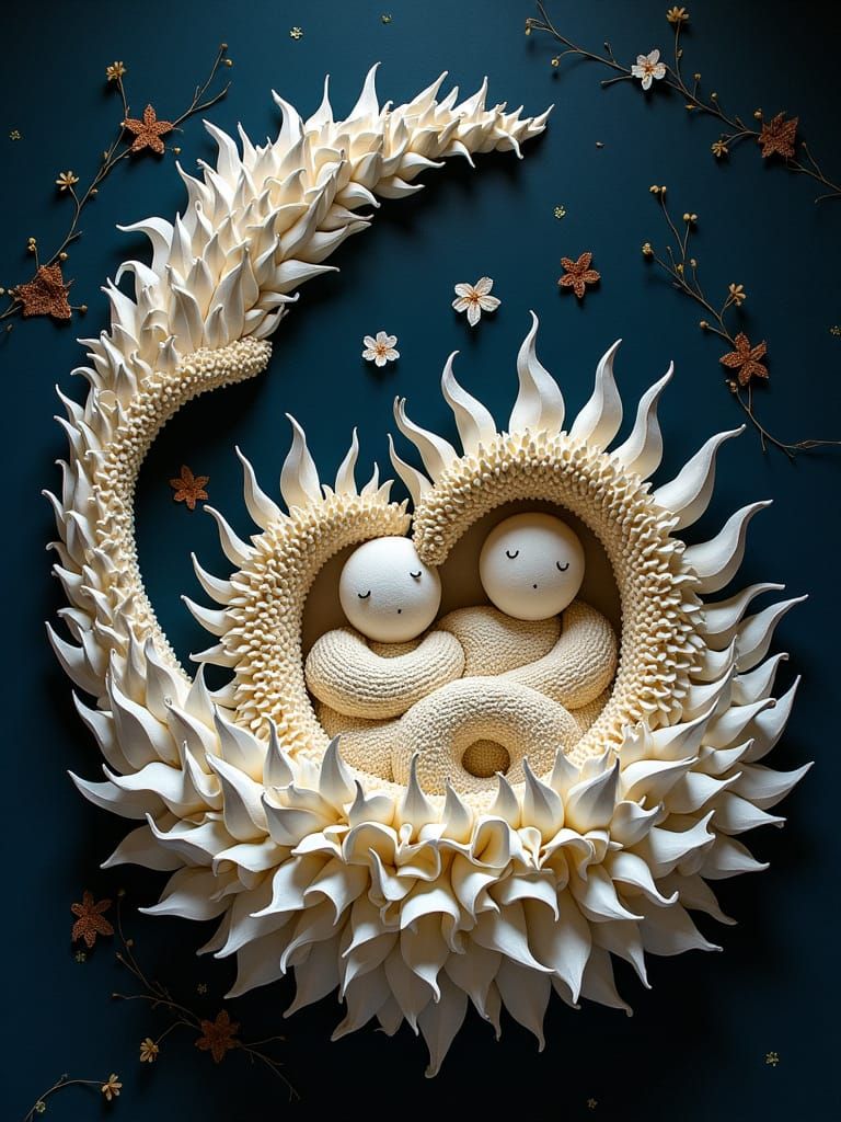 Earth Mothership Soaring Through Luminous Night Sky