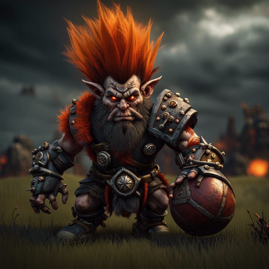 Dwarf Troll Slayer Plays Blood Bowl in 3D