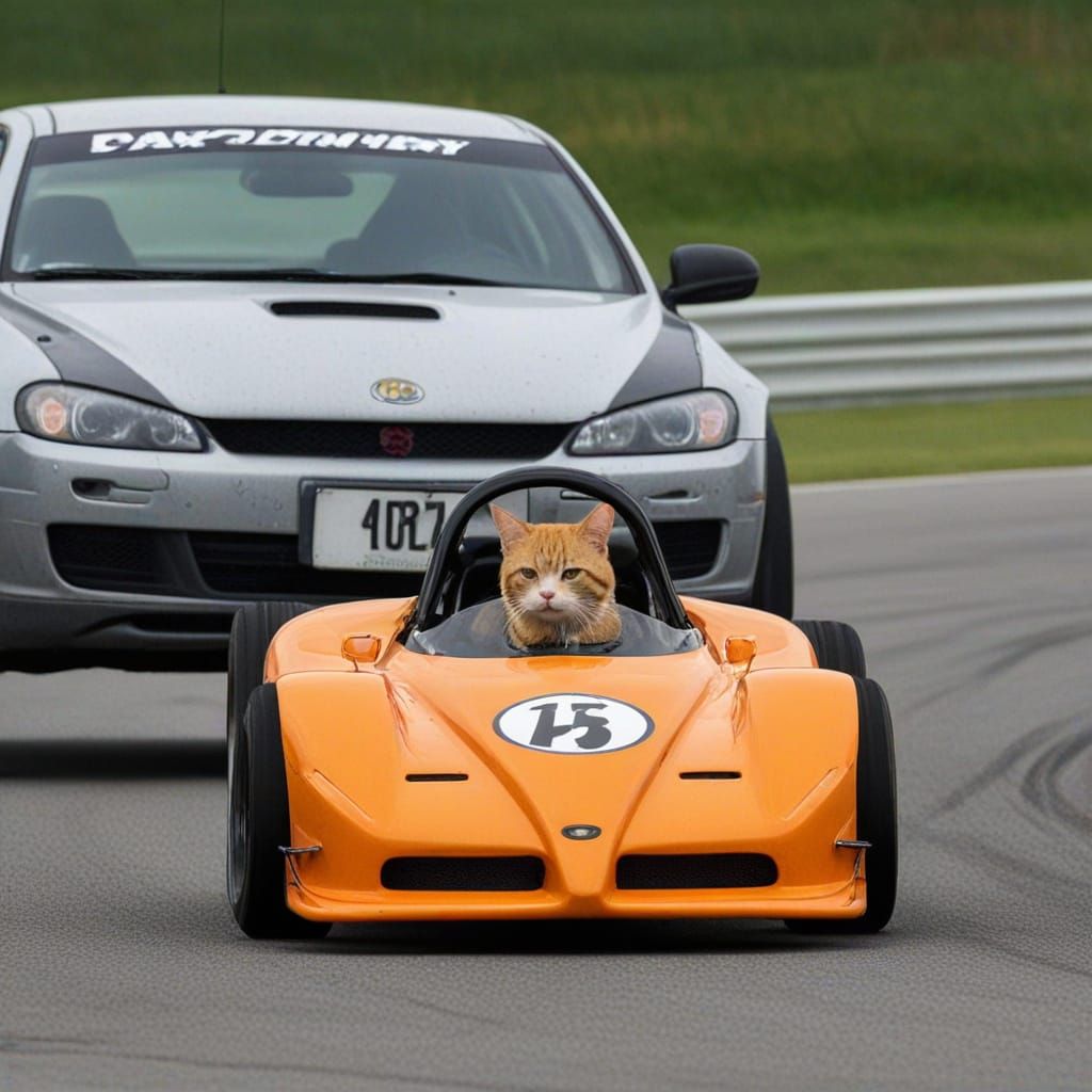 Vibrant Orange Feline Speed Demon