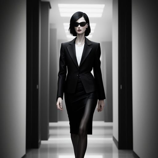 Noir Portrait: Androgynous Chic in 80s Fashion