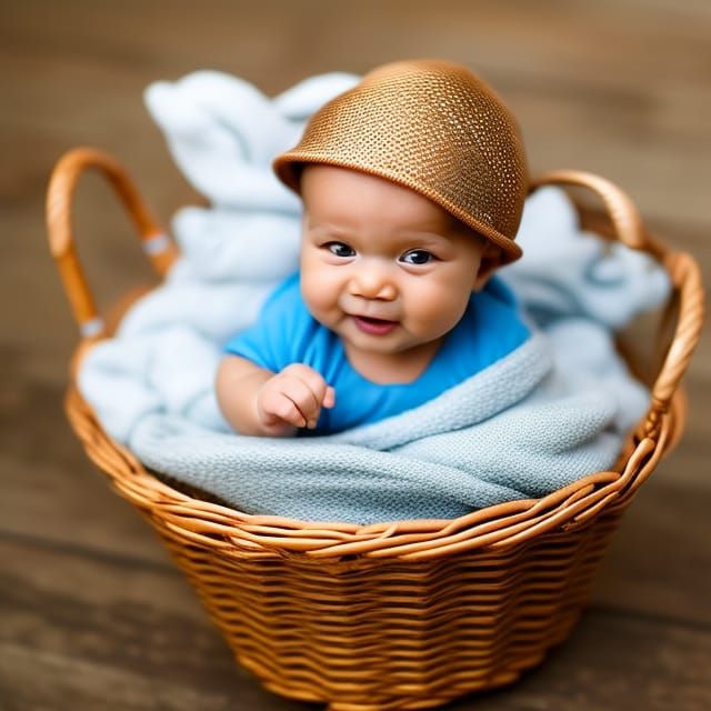 Infant in Egg Basket: Professional Photography