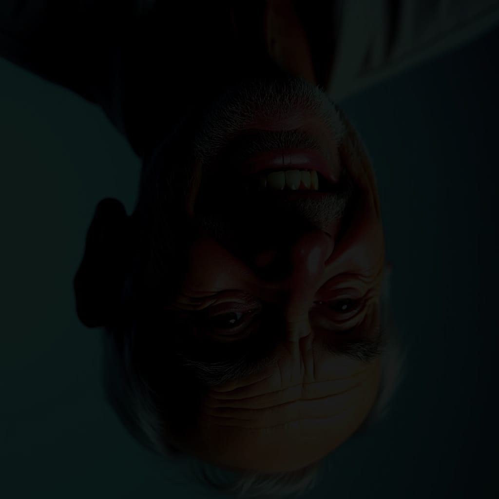 Hyperrealistic Portrait of Smiling Elderly Man