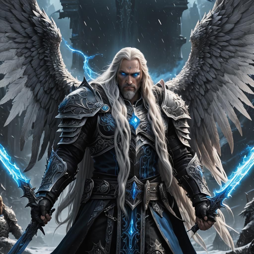 Arthas with Angel Wings: Detailed Fantasy Art