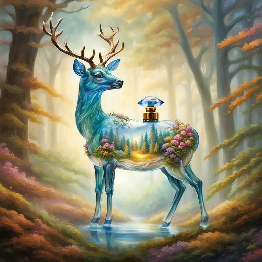 Deer-Shaped Perfume Bottle in Ethereal Fantasy Style
