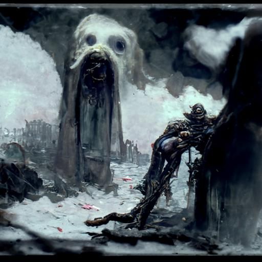Rotten: A Horror Scene in Engraving Style